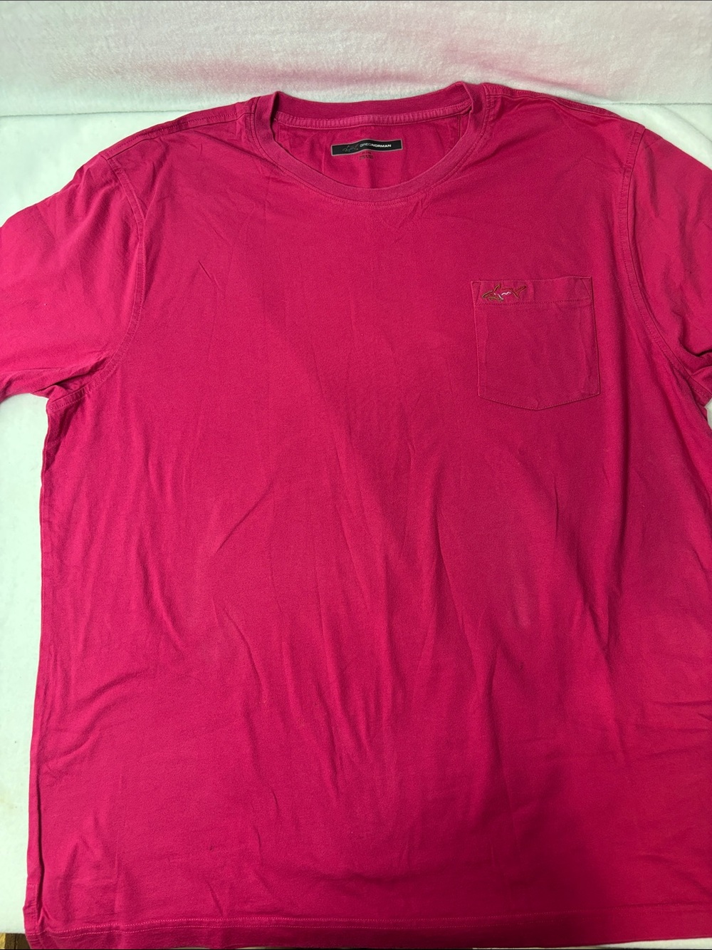 Greg Norman Collection Short Sleeve Pocket Tee in Fuchsia Pink